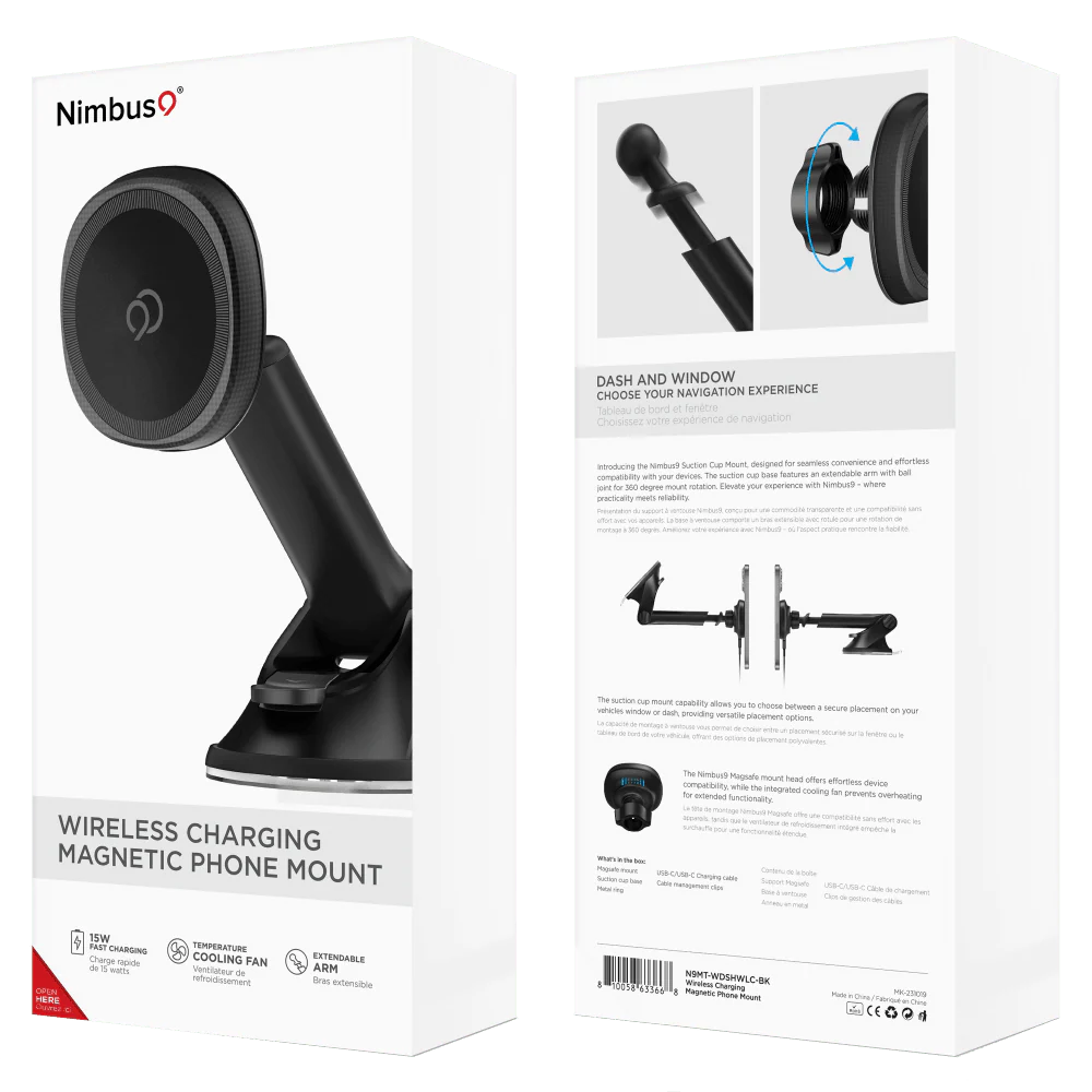 Nimbus9 Wireless Charging Magnetic Suction Cup Phone Mount - Image 7