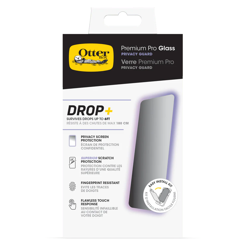 OtterBox Premium Pro Glass Antimicrobial Privacy Screen Protector for Apple iPhone 15 Pro - Image 7