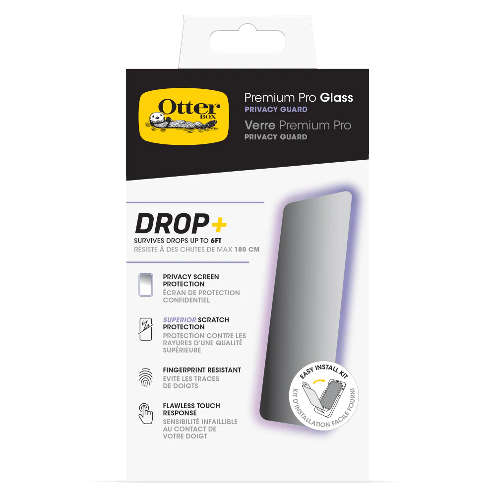 OtterBox Premium Pro Glass Antimicrobial Privacy Screen Protector for Apple iPhone 15 Pro Max - Image 7