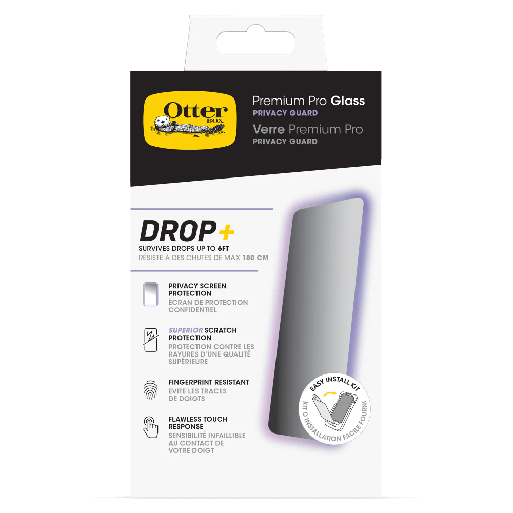 OtterBox Premium Pro Glass Antimicrobial Privacy Screen Protector for Apple iPhone 15 - Image 7