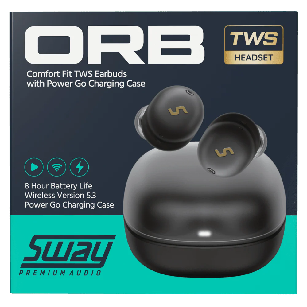 Sway Comfort Fit Ultra Portable True Wireless Headphones with Power Go Charging Case - Image 4