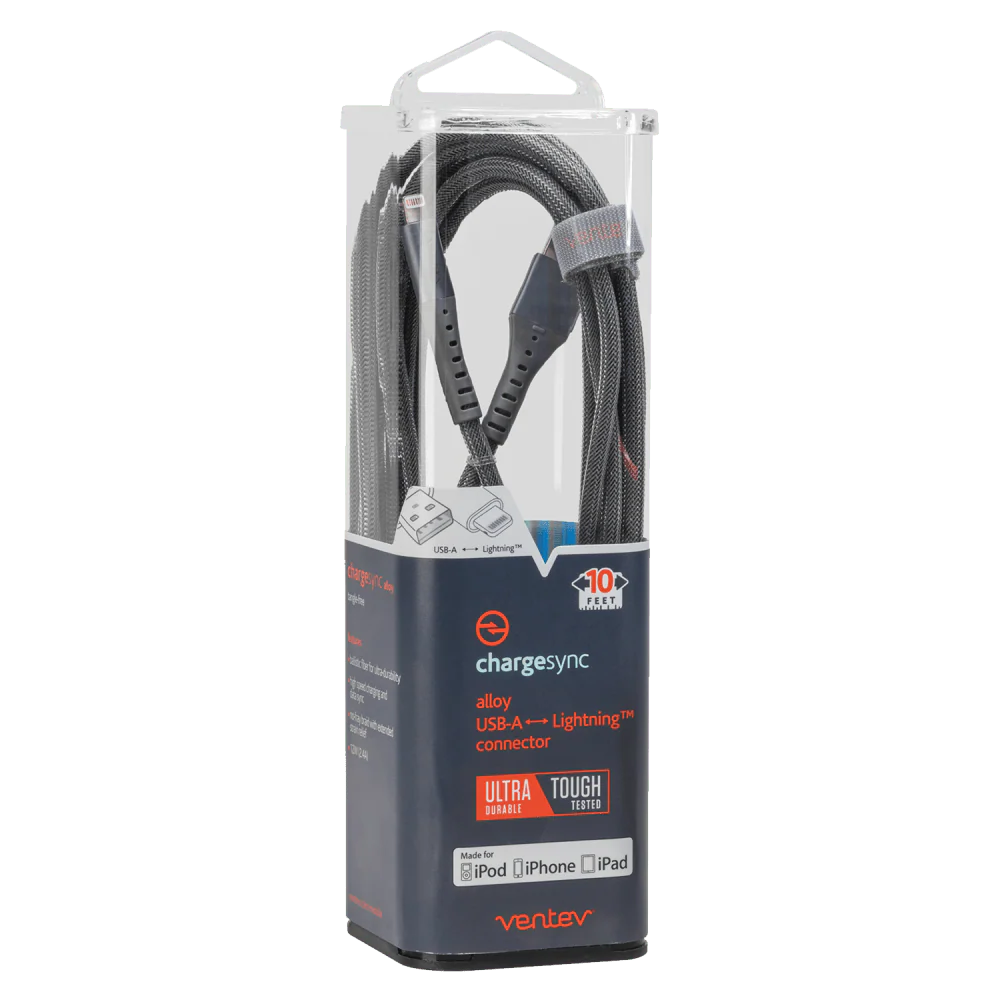 Ventev Alloy USB-A to Apple Lighting High Speed Ultradurable 10 Foot Cable - Image 5