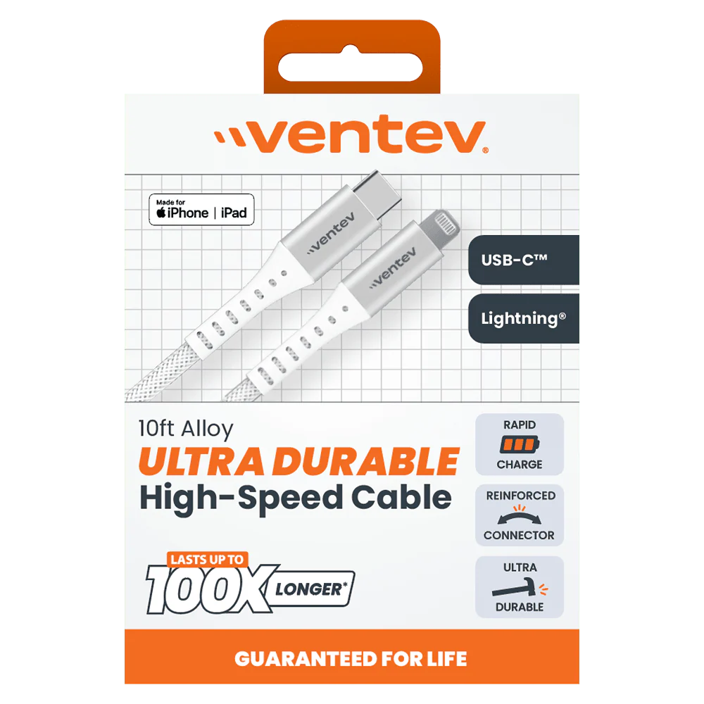 Ventev Alloy USB-A to Apple Lightning High Speed Ultradurable 10 Foot Cable - Image 6
