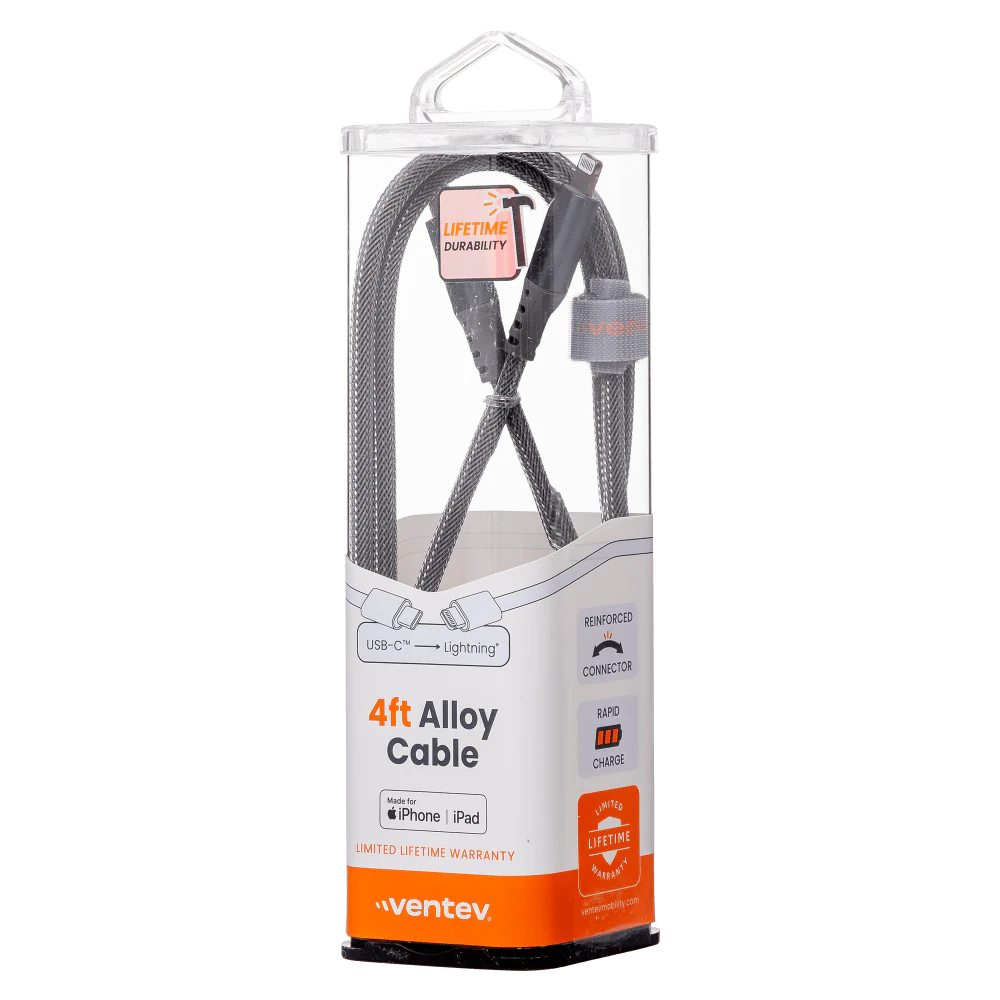 Ventev Alloy USB-C to Apple Lightning High Speed Ultradurable 4 Foot Cable - Image 11