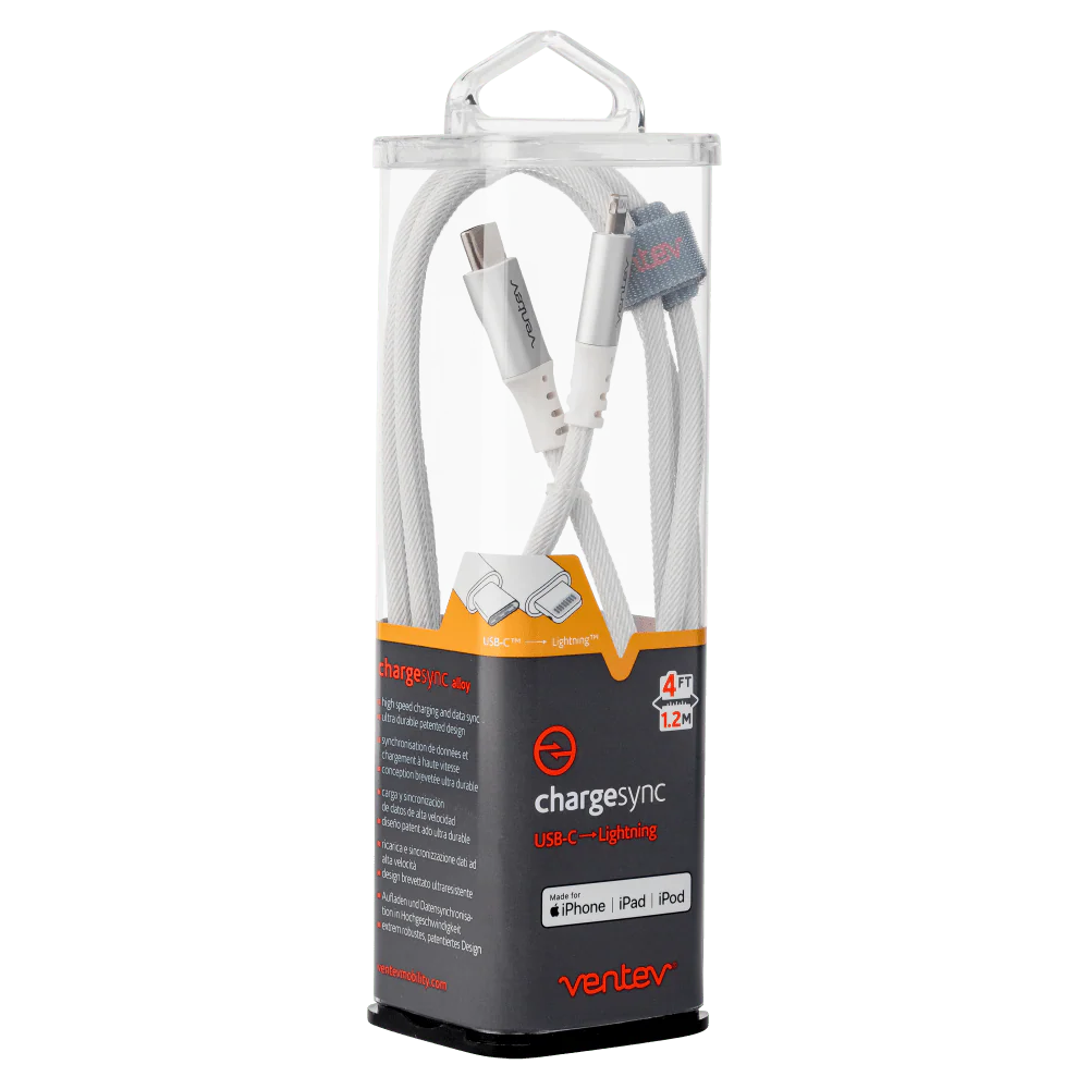 Ventev Alloy USB-C to Apple Lightning High Speed Ultradurable 4 Foot Cable - Image 6