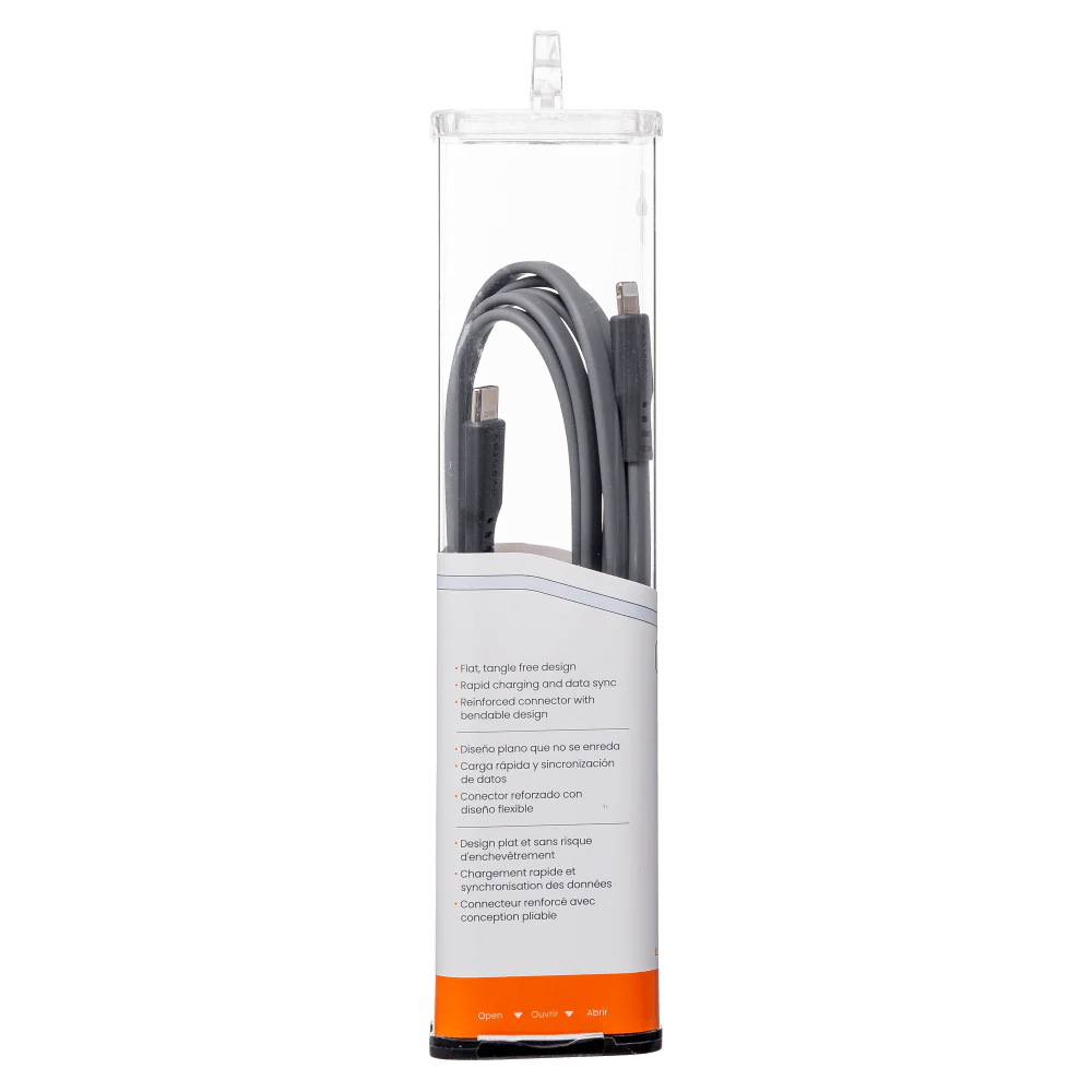 Ventev Flat USB-C to Apple Lightning High Speed Tangle-Free 6 Foot Cable - Image 10