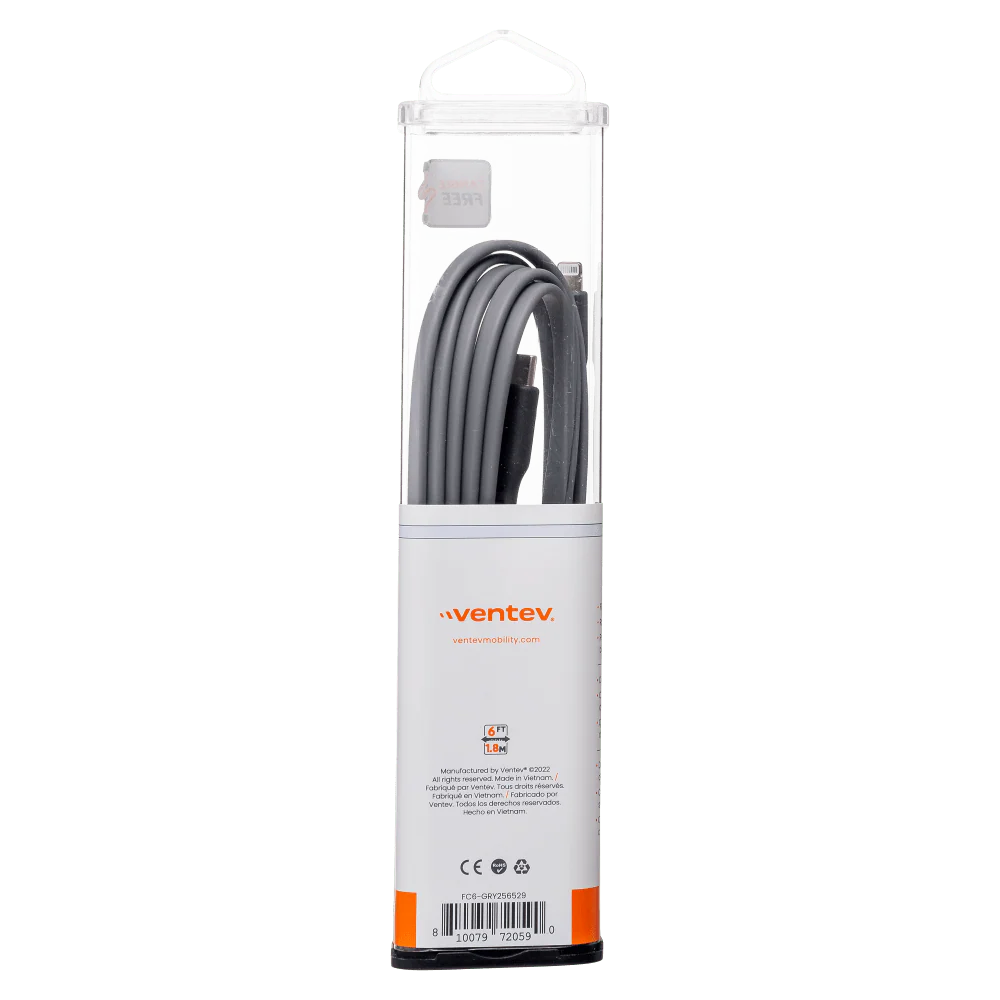 Ventev Flat USB-C to Apple Lightning High Speed Tangle-Free 6 Foot Cable - Image 12
