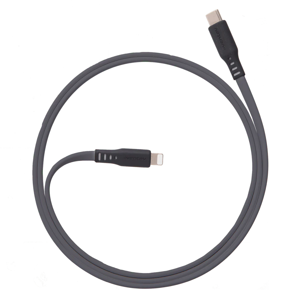 Ventev Flat USB-C to Apple Lightning High Speed Tangle-Free 6 Foot Cable - Image 3