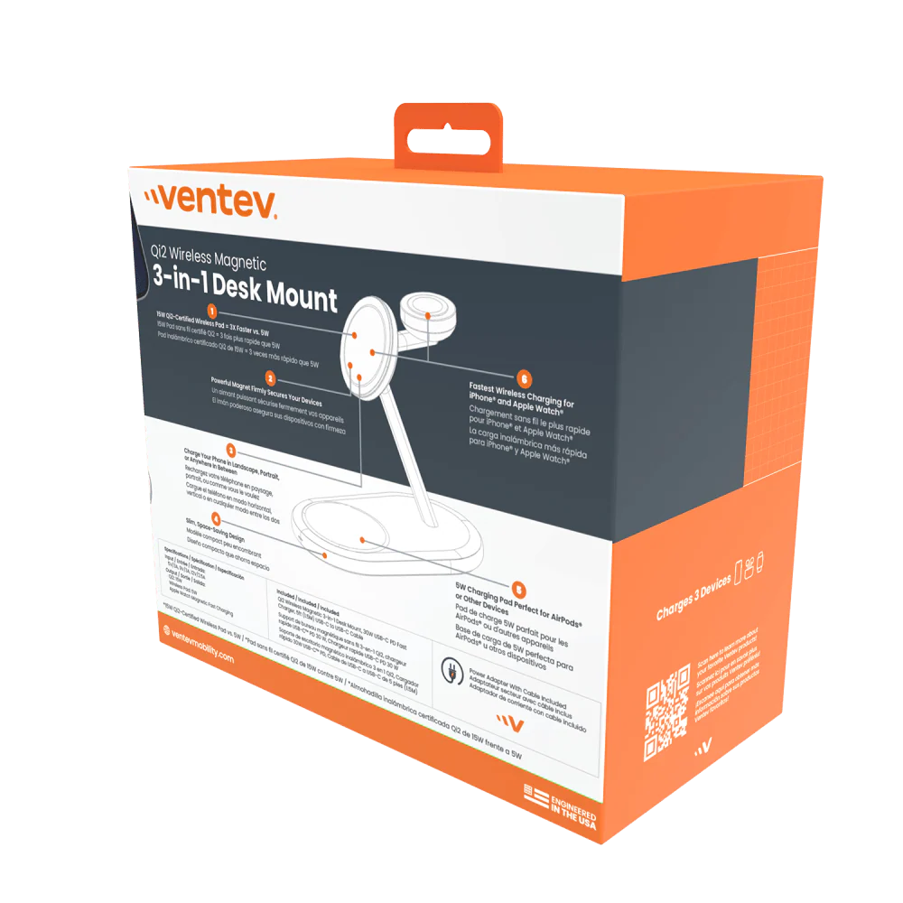 Ventev Qi2 Wireless 3-1 Desk Mount - Image 6